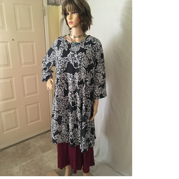NIB Diva D Gray Floral Textured Dress/Tunic 2XL - Picture 3 of 4